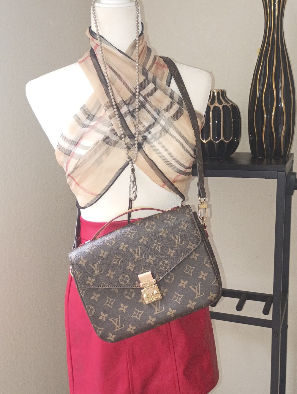 Louis Vuitton Monogram Canvas Crossbody with Gold-Tone Lock